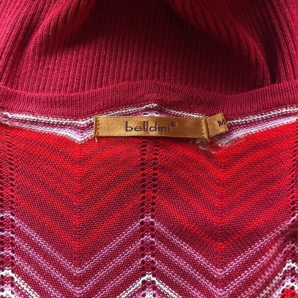 Belldini Red Striped Chevron Viscose Top - Picture 3 of 5
